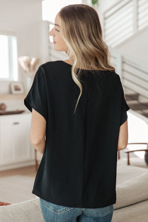 Frequently Asked Questions V-Neck Top in Black-Womens-mercuryfoodservice Shop for Women & Kids
