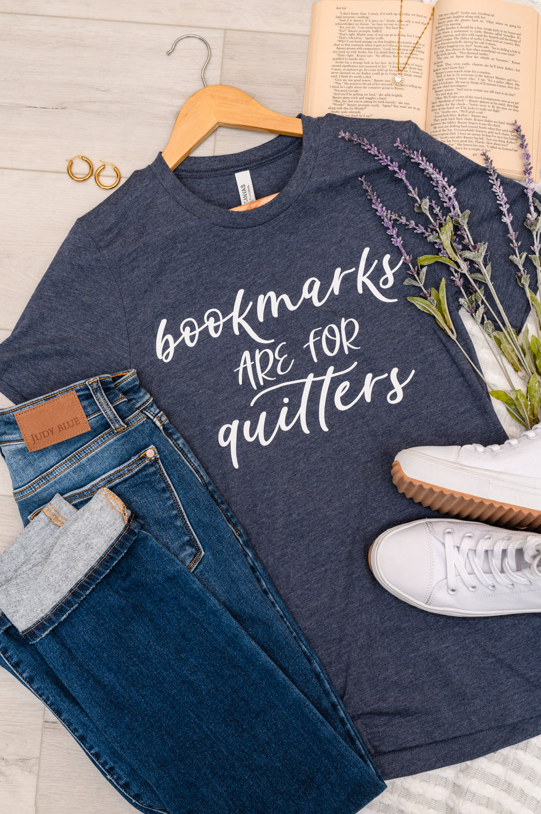 Bookmarks Are For Quitters Graphic Tee-Womens-jsbecigarette Shop for Women & Kids