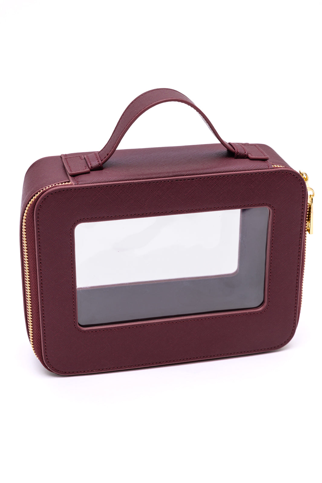 PU Leather Travel Cosmetic Case in Wine-Womens-OS-mercuryfoodservice Shop for Women & Kids
