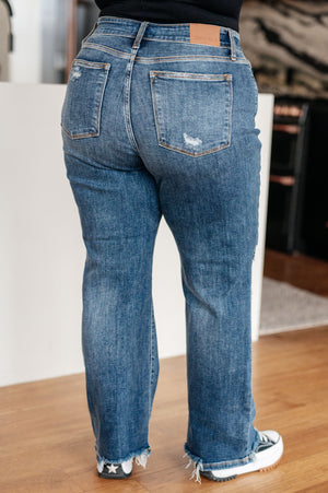 Rose High Rise 90's Straight Jeans in Dark Wash-Denim-AllyKat Boutique Shop for Women & Kids