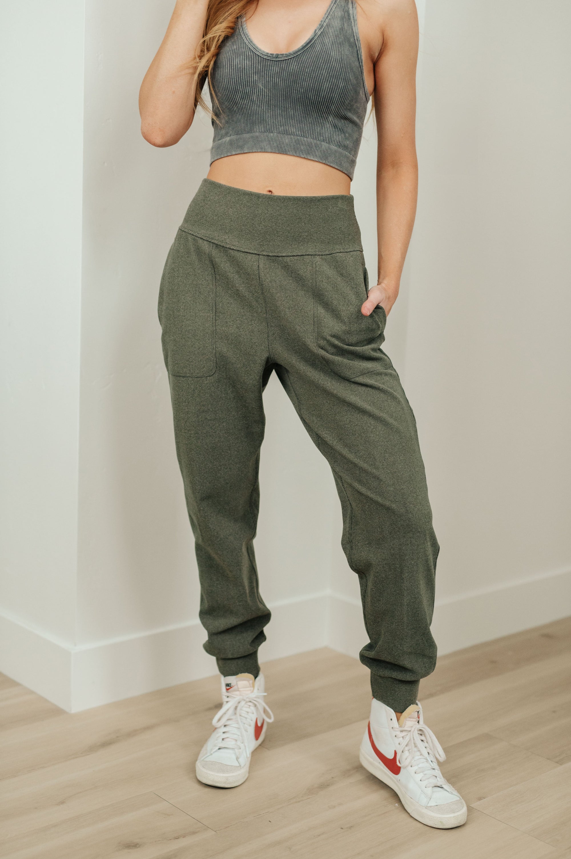 Where Are You High Rise Joggers in Olive-Womens-mercuryfoodservice Shop for Women & Kids