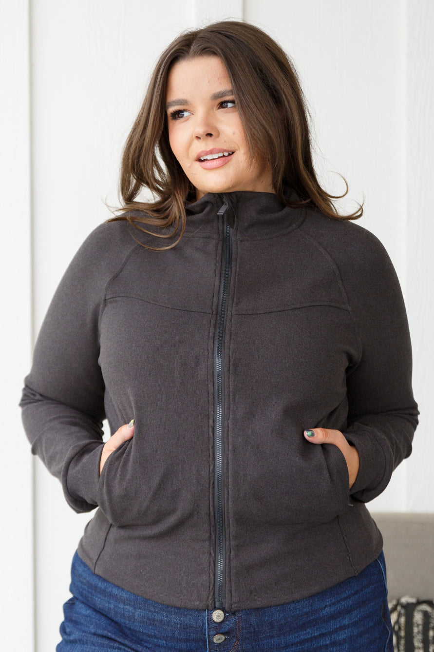 Where Are You Zip Up Jacket in Black-Womens-jsbecigarette Shop for Women & Kids