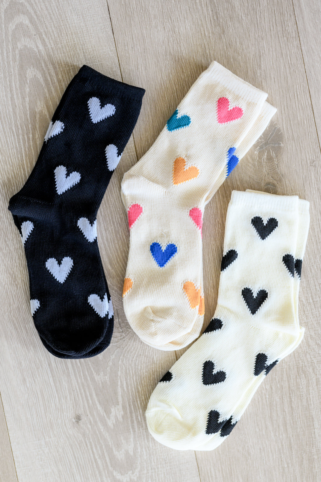 Woven Hearts Everyday Socks Set of 3-Womens-OS-jsbecigarette Shop for Women & Kids