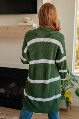 Brighter is Better Striped Cardigan in Green- 11/30/2023-Womens-AllyKat Boutique Shop for Women & Kids