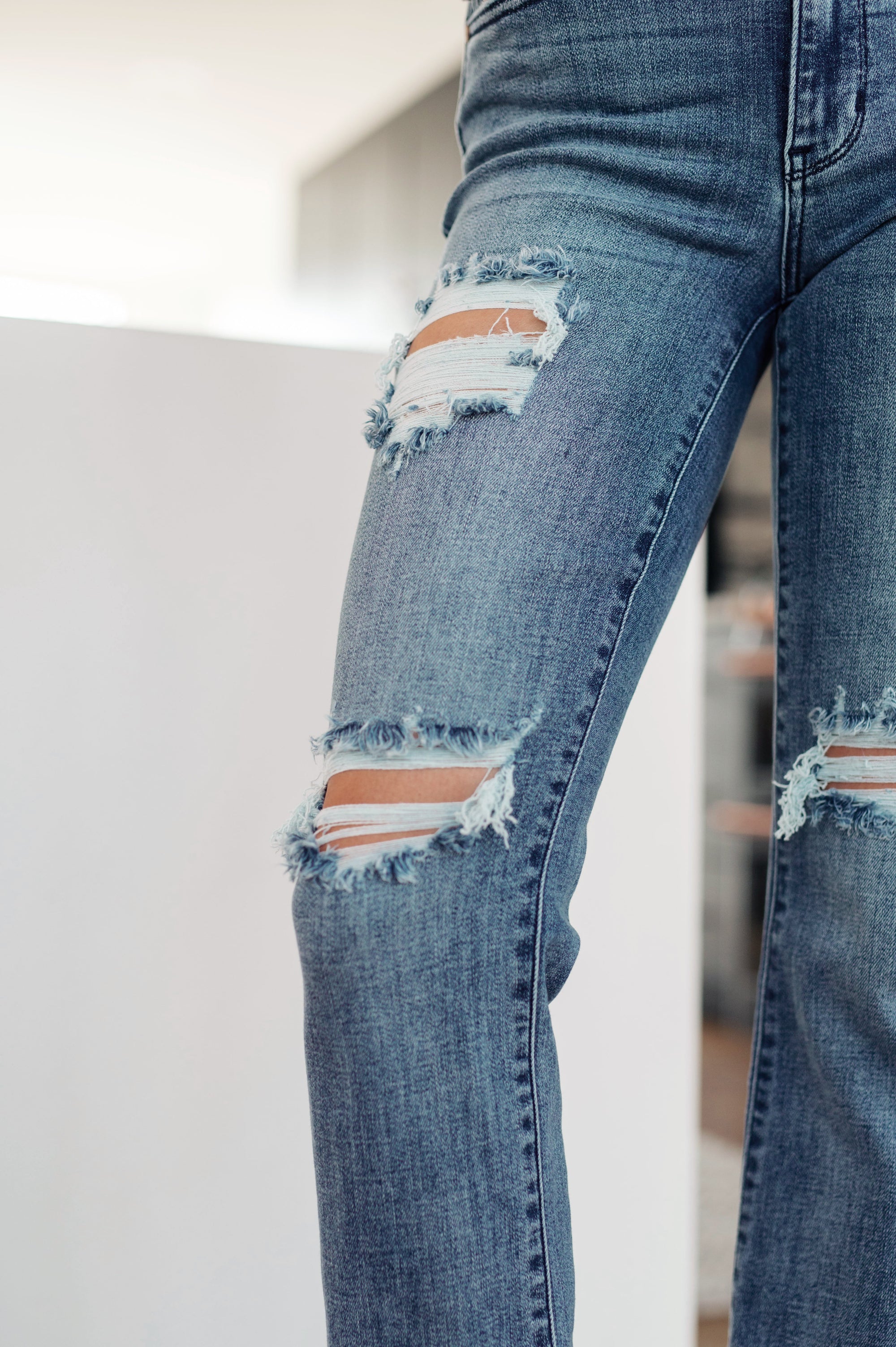 O'Hara Destroyed Straight Jeans-Denim-AllyKat Boutique Shop for Women & Kids