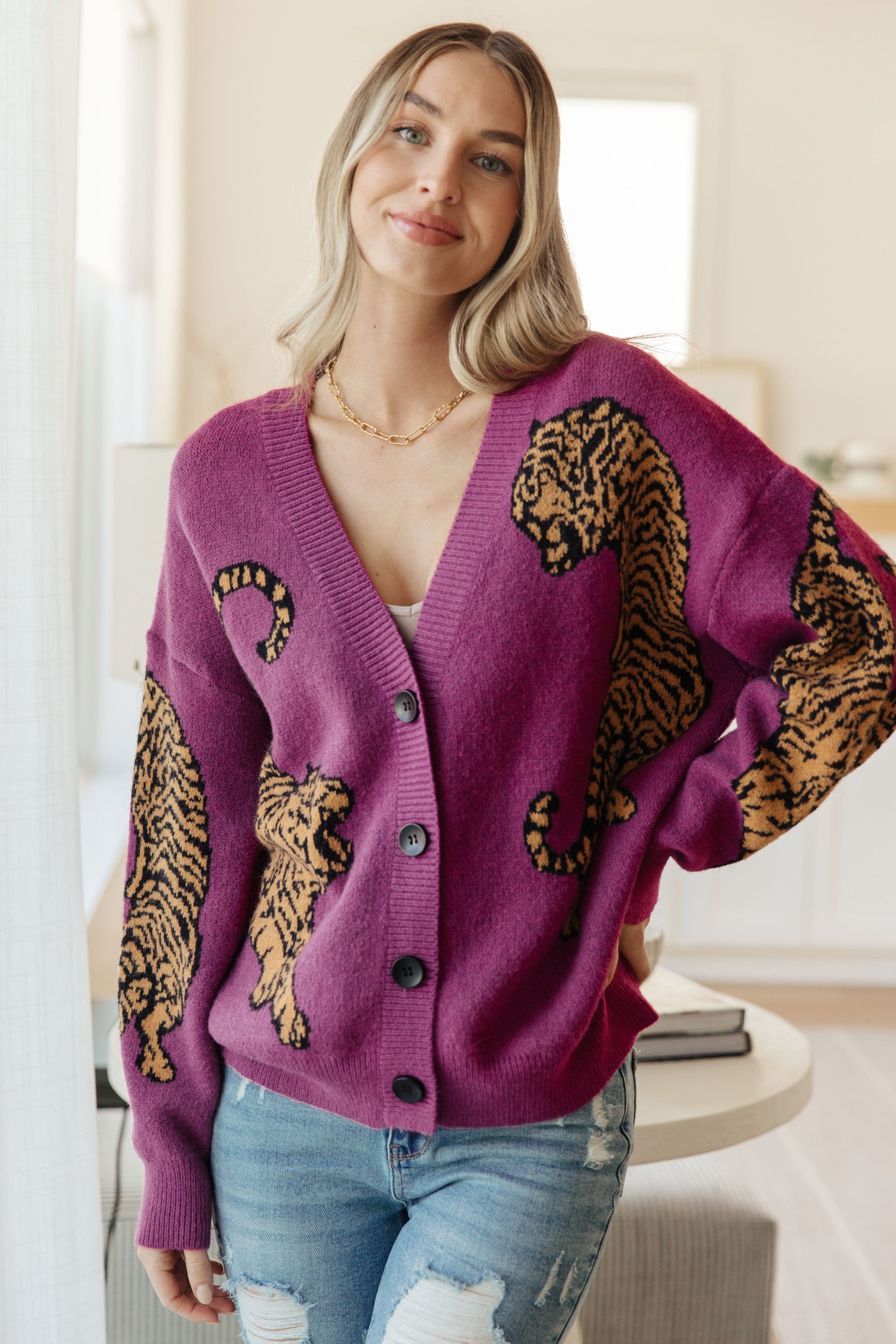 On the Prowl Tiger Cardigan-Womens-AllyKat Boutique Shop for Women & Kids