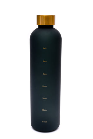 Sippin' Pretty 32 oz Translucent Water Bottle in Black & Gold-Womens-OS-AllyKat Boutique Shop for Women & Kids