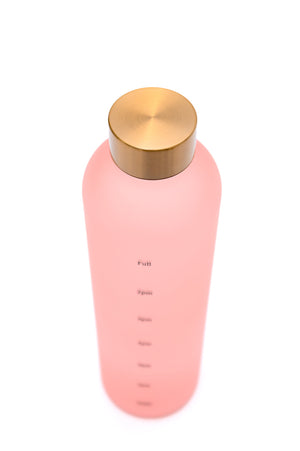 Sippin' Pretty 32 oz Translucent Water Bottle in Pink & Gold-Womens-OS-AllyKat Boutique Shop for Women & Kids